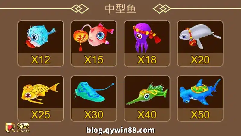 ZG電子三仙捕魚｜中型魚介紹