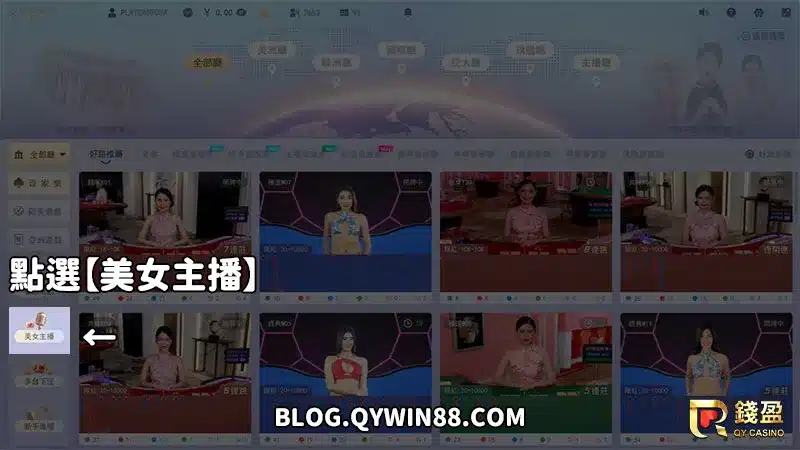 點選美女主播按鈕