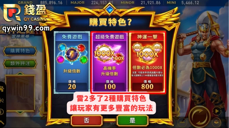 雷神2新增的購買特色玩法