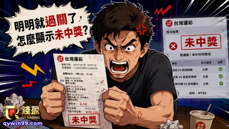 台灣運彩結算常見問題,中獎卻顯示未過關